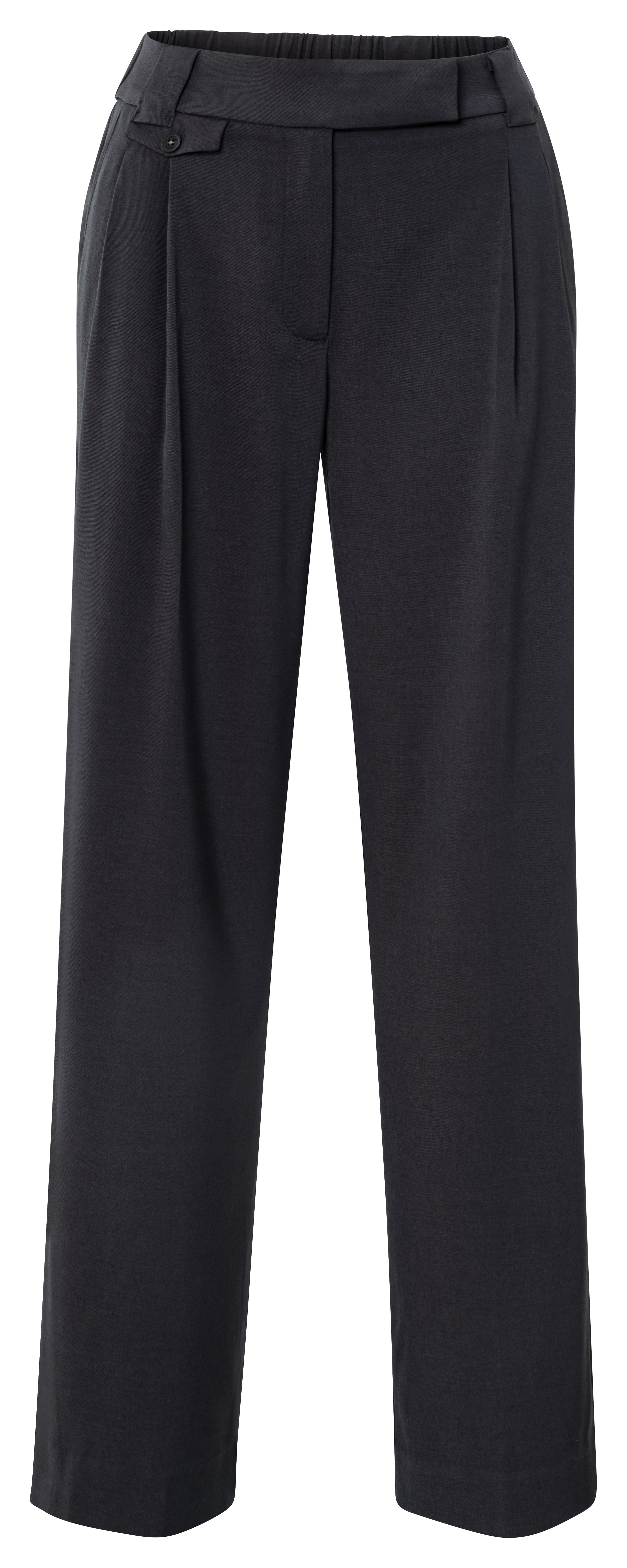 YAYA woven wide leg trousers in oyster black